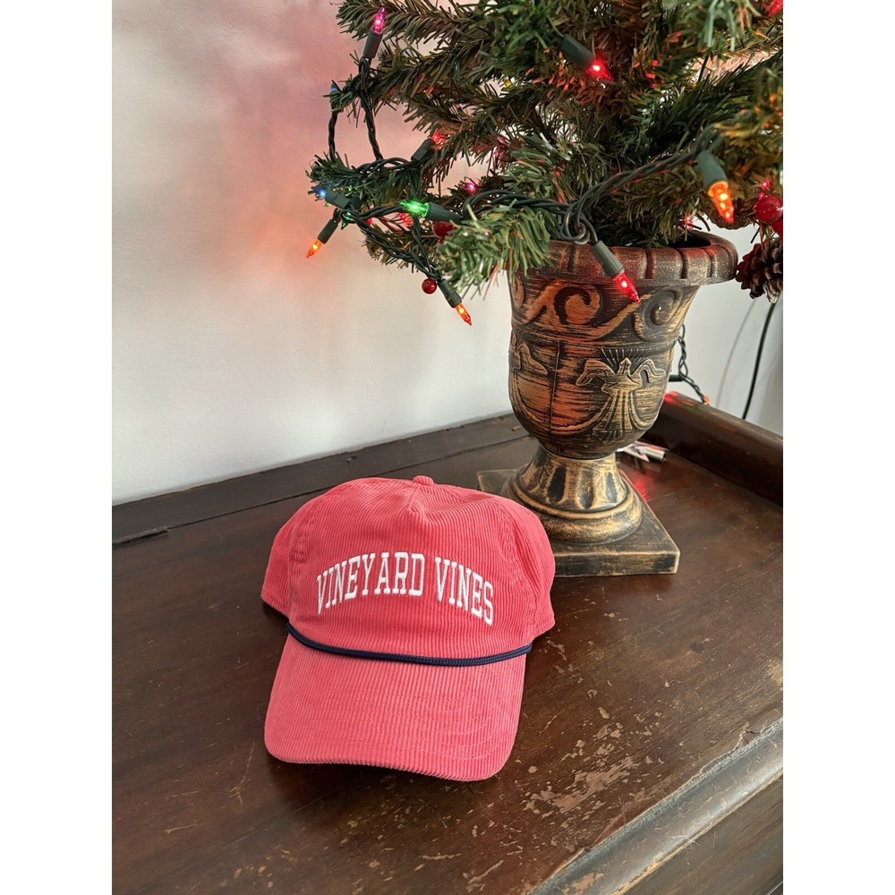 Vineyard Vines Coral Corduroy Golf Snapback Hat